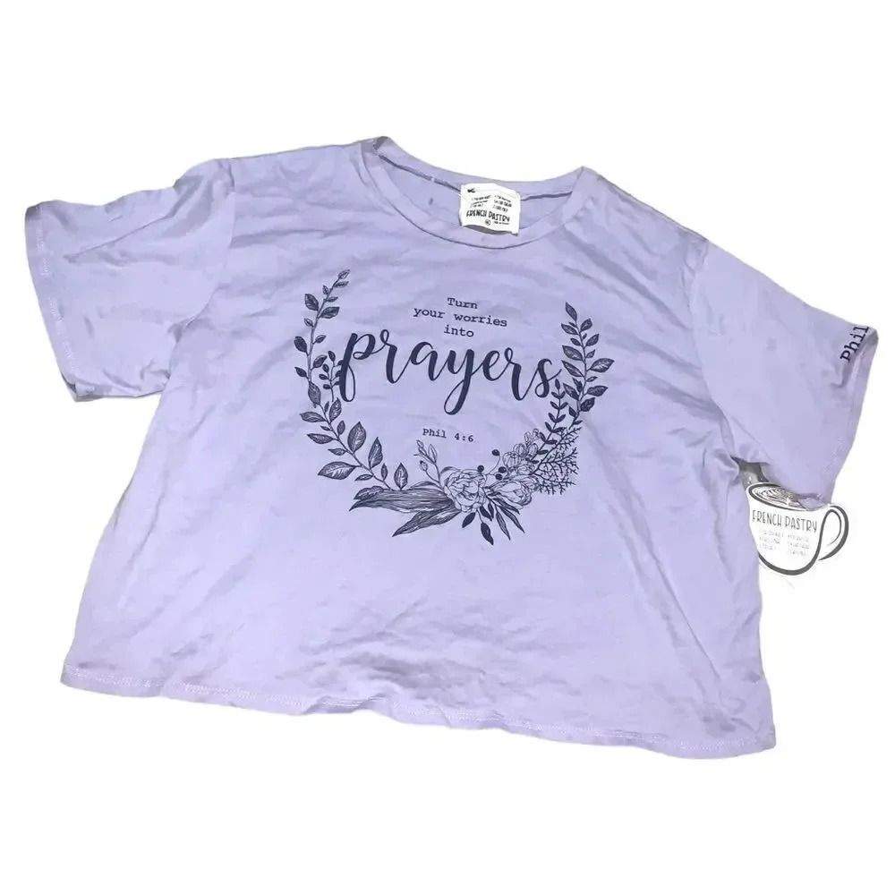 French pastry prayers cropped tshirt